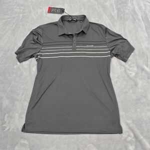Travis Matthews NWT Golf Polo Chest Stripe Dark Grey Mens L Outlaw Foundation O3
